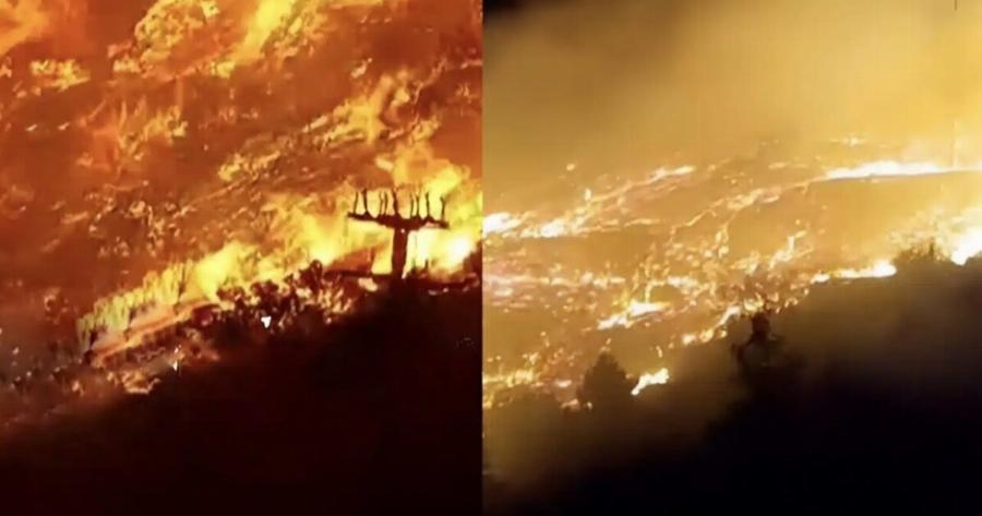 ΕΚΤΑΚΤΟ – Mεγάλη ανεξέλεγκτη φωτιά ΤΩΡΑ – 10χλμ πύρινο μέτωπο – Πολύ δύσκολη νύχτα – Καίγονται τα πάντα – Συναγερμός στην Πυροσβεστική