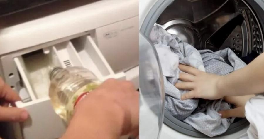 Το κóλπο που ελάχιστοι γνωρίζουν: Έριξε λευκό ξίδι στο πλυντήριο ρούχων και έμεινε έκπληκτη με το αποτέλεσμα
