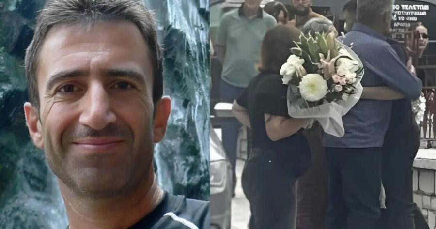 Βαρύ πένθος στην κηδεία του 60χρονου ορειβάτη – Τραγικές φιγούρες η σύζυγος και τα 3 παιδιά του