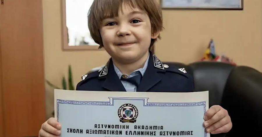 Ο 4χρονος Χριστόφορος έγινε Αρχηγός της ΕΛ.ΑΣ. για μία μέρα – Μια ευχή γεμάτη δύναμη και παιδικό όνειρο