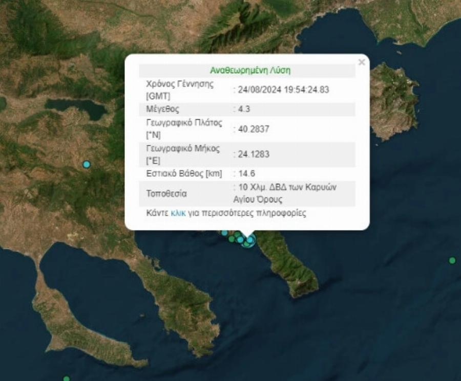 Σεισμός στη Χαλκιδική