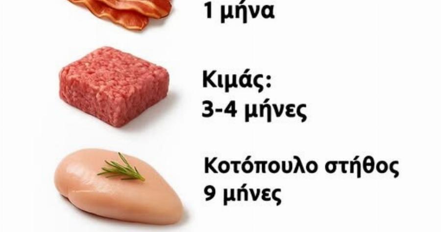 Ποιά είναι η διάρκεια αποθήκευσης του κρέατος στην κατάψυξη;