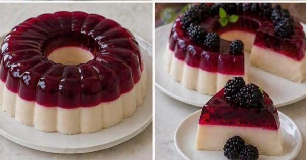 Το πιο εύκολο και εντυπωσιακό γλυκό με ζελέ – χωρίς ψήσιμο