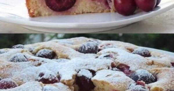 Το πιο ζουμερό κέικ με γιαούρτι και κεράσια – Αφράτο και γεμάτο φρούτα