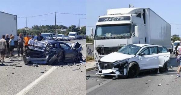 Σοβαρό τροχαίο στην Πρέβεζα: Φορτηγό συγκρούστηκε με τρία ΙΧ – Οκτώ τραυματίες, μεταξύ των οποίων και παιδιά