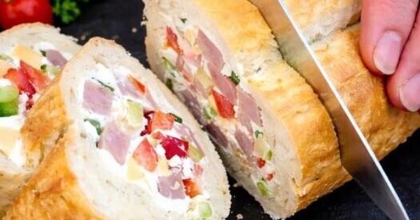 Γεμιστή μπαγκέτα σε 5 λεπτά – εύκολο σνακ χωρίς μαγείρεμα