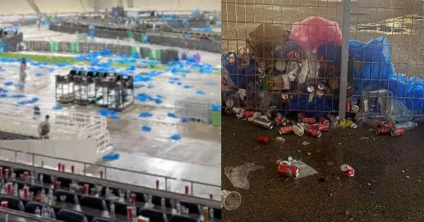 Εικόνες ντροπής στο ΟΑΚΑ: Γεμάτο σκουπίδια και αδιάβροχα το στάδιο μετά τη συναυλία της Βίσση – Έδωσε μάχη το συνεργείο καθαριότητας