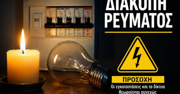 Έκτακτο: Που και πότε θα κοπεί το ρεύμα  το Σαββατοκύριακο